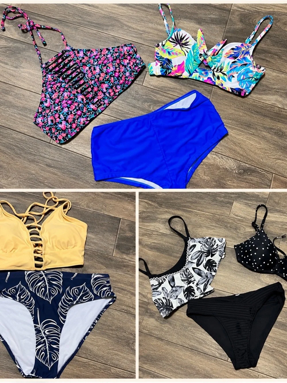 Multiples Women's Mixed Bikini Set - Black, Pink, Blue, Yellow, White